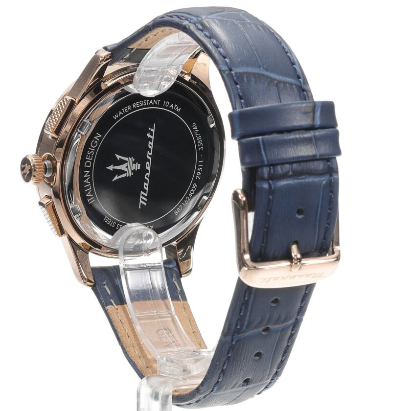 montre homme maserati – r8871624009 – chronographe analogique – 42 mm – bracelet en cuir – collection sorpasso