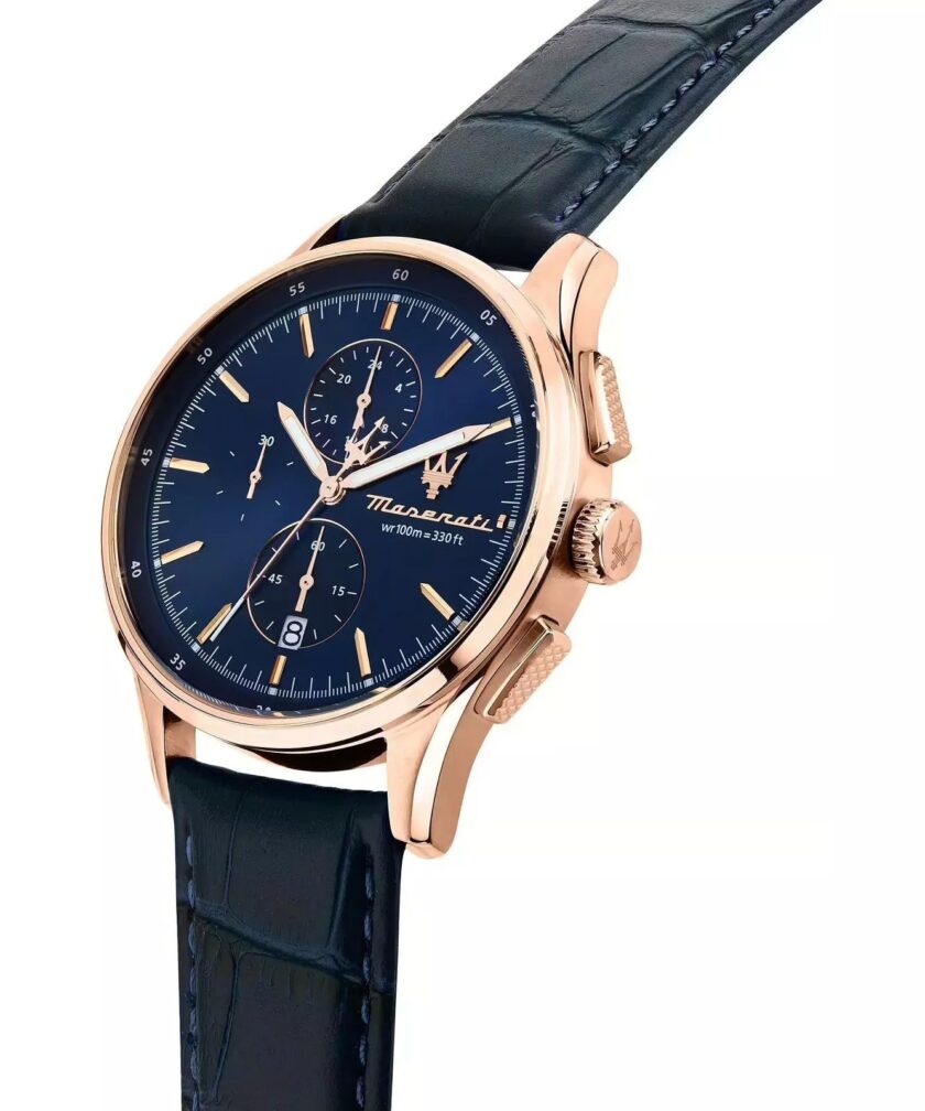 montre homme maserati – r8871624009 – chronographe analogique – 42 mm – bracelet en cuir – collection sorpasso