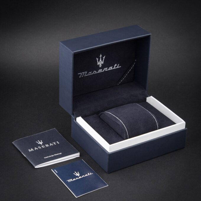 Montre Homme Maserati Sorpasso – R8873624002 – Bracelet en Cuir – Boucle Déployante à Sécurité – Poids 125 g