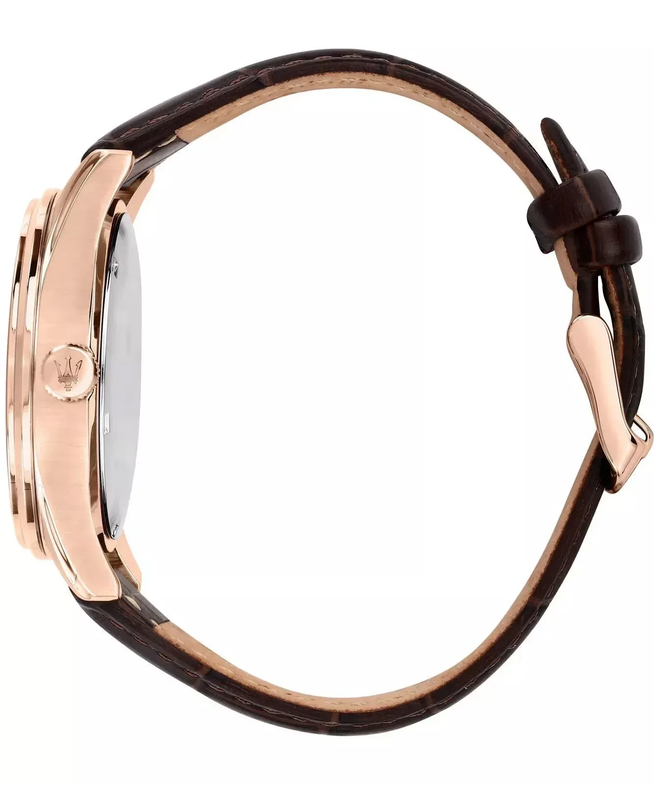 montre homme maserati sorpasso – r8851124002 – bracelet en cuir véritable – boîtier en acier inoxydable or rose – cadran argent sunray – résistante à l'eau 10 atm – 42 mm – boucle ardillon – mouvement analogique – emballage d'origine maserati