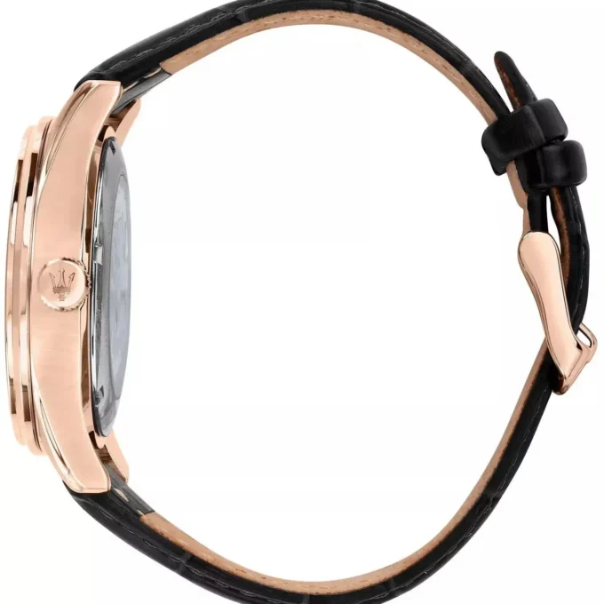 Montre Homme Maserati Sorpasso – R8821124001 – Automatique – Cadran à Cœur Ouvert – Bracelet en Cuir – Couronne à Vis – Fréquence 21 600 – Largeur de la Patte 21 mm