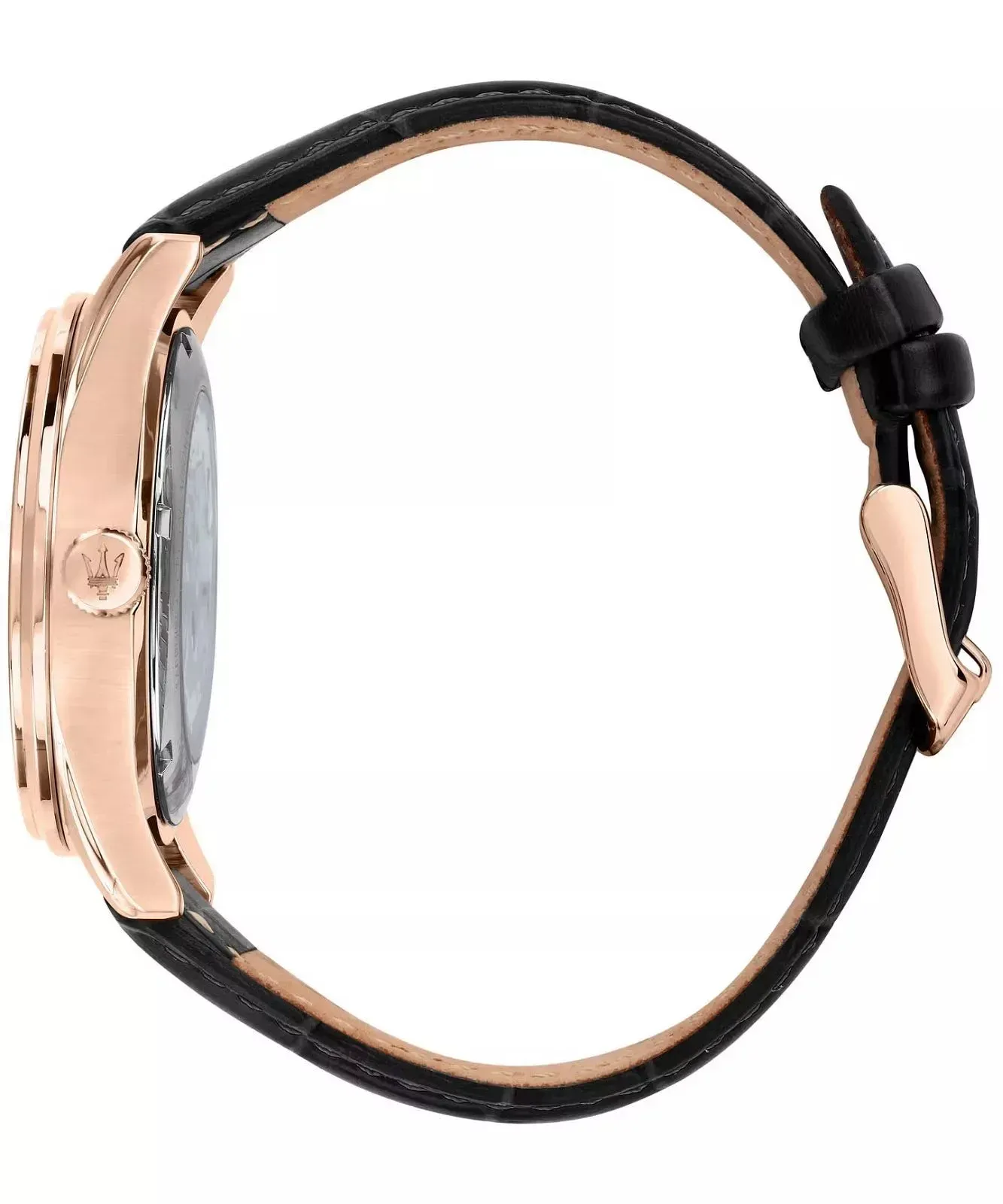 montre homme maserati sorpasso – r8821124001 – automatique – cadran à cœur ouvert – bracelet en cuir – couronne à vis – fréquence 21 600 – largeur de la patte 21 mm