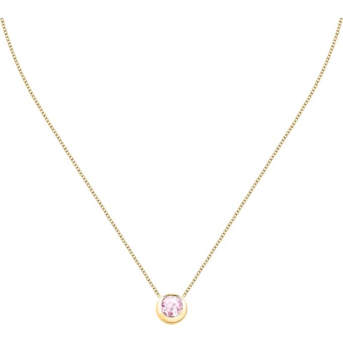 morellato saxn04 collier précieux en argent recyclé et pierre quartz rosa pour femme
