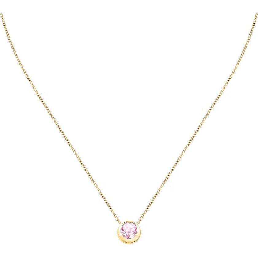 morellato saxn04 collier précieux en argent recyclé et pierre quartz rosa pour femme