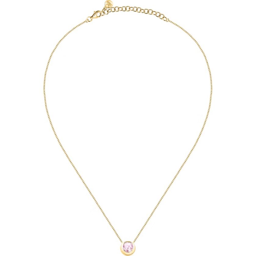 morellato saxn04 collier précieux en argent recyclé et pierre quartz rosa pour femme
