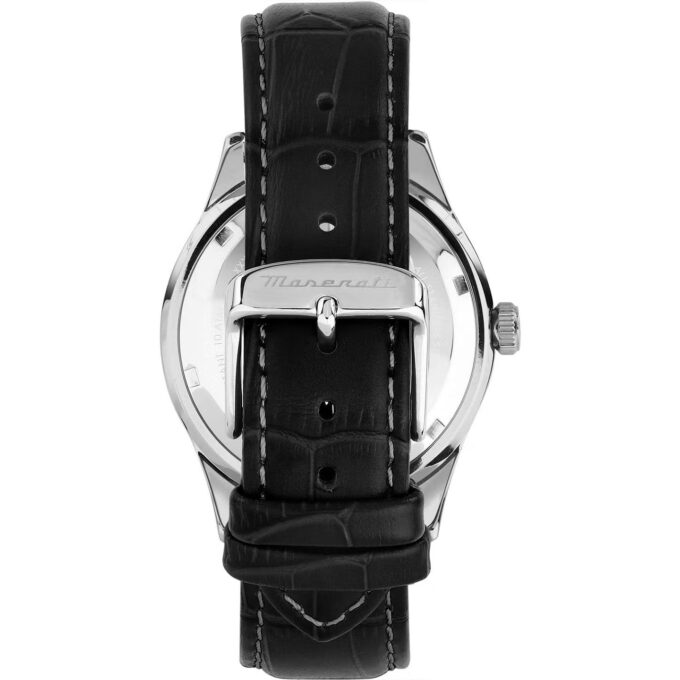 Montre Maserati Sorpasso – R8851124003 – Boîtier Inox 42 mm – Mouvement Miyota – Bracelet en Cuir – Cristal Minéral – Résistante à l'Eau 10 ATM (Adaptée à la Natation) – Garantie 2 Ans.
