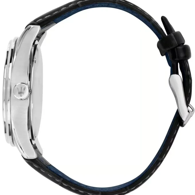 Montre Maserati Sorpasso – R8851124003 – Boîtier Inox 42 mm – Mouvement Miyota – Bracelet en Cuir – Cristal Minéral – Résistante à l'Eau 10 ATM (Adaptée à la Natation) – Garantie 2 Ans.