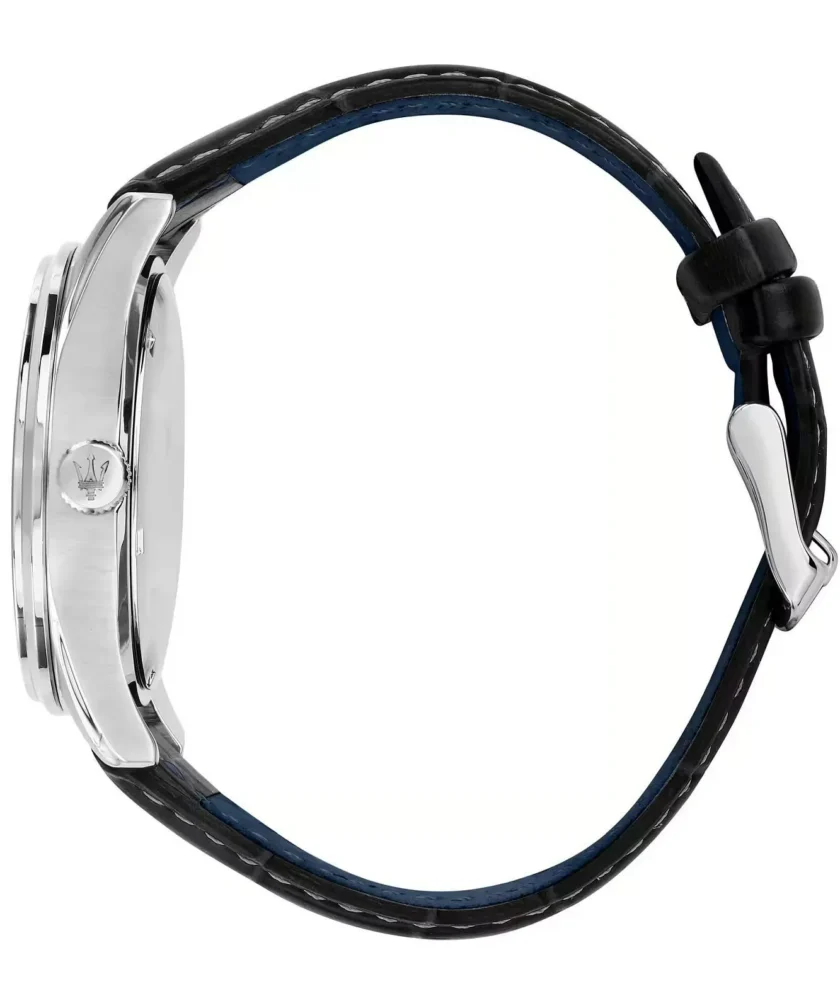 montre maserati sorpasso – r8851124003 – boîtier inox 42 mm – mouvement miyota – bracelet en cuir – cristal minéral – résistante à l'eau 10 atm (adaptée à la natation) – garantie 2 ans.