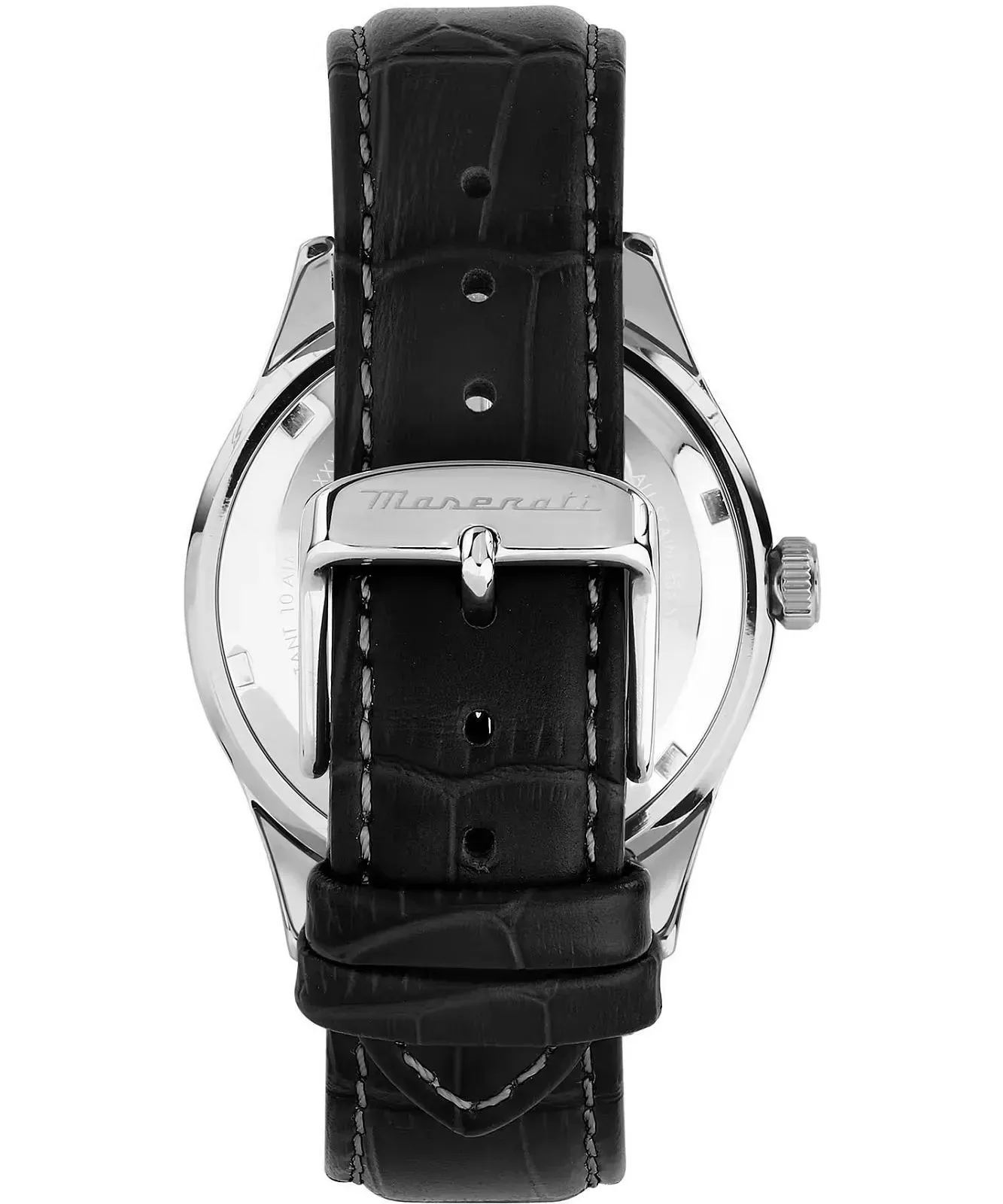 montre maserati sorpasso – r8851124003 – boîtier inox 42 mm – mouvement miyota – bracelet en cuir – cristal minéral – résistante à l'eau 10 atm (adaptée à la natation) – garantie 2 ans.