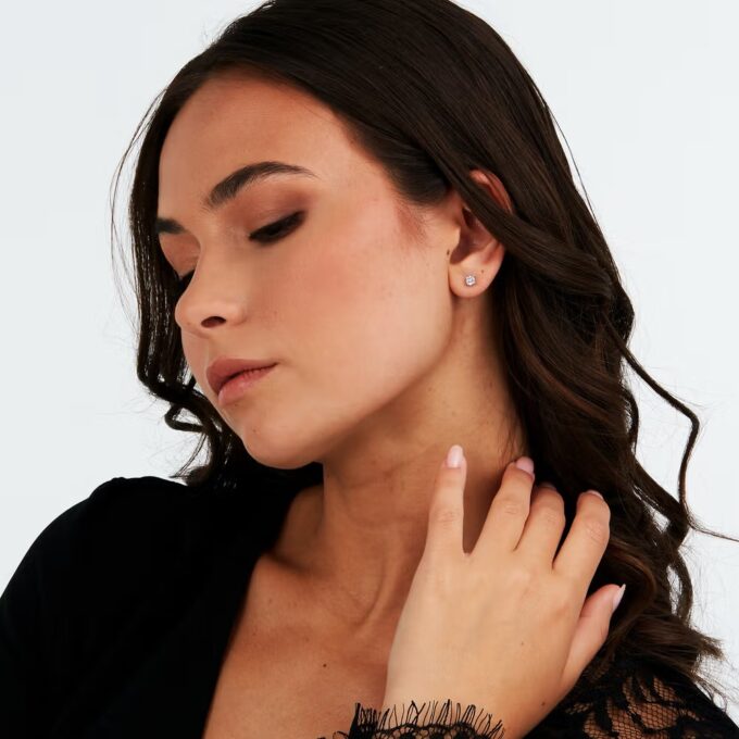 Morellato SAIW157 - Boucles d'Oreilles Précieuses en Argent et Gemmes pour Femme - 4 mm de Diamètre