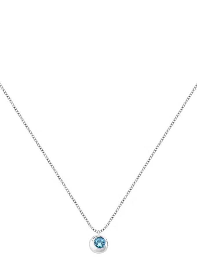 morellato saxn06 collier précieux en argent recyclé et pierre topaze blu pour femme
