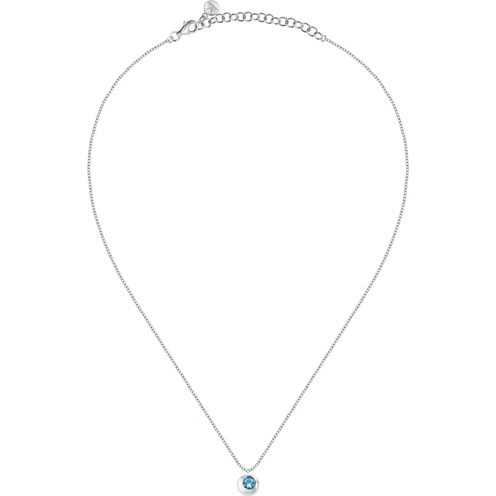 morellato saxn06 collier précieux en argent recyclé et pierre topaze blu pour femme