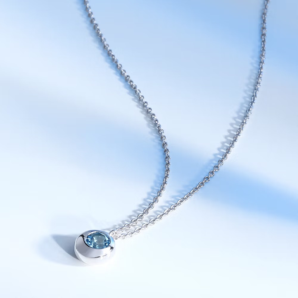 morellato saxn06 collier précieux en argent recyclé et pierre topaze blu pour femme