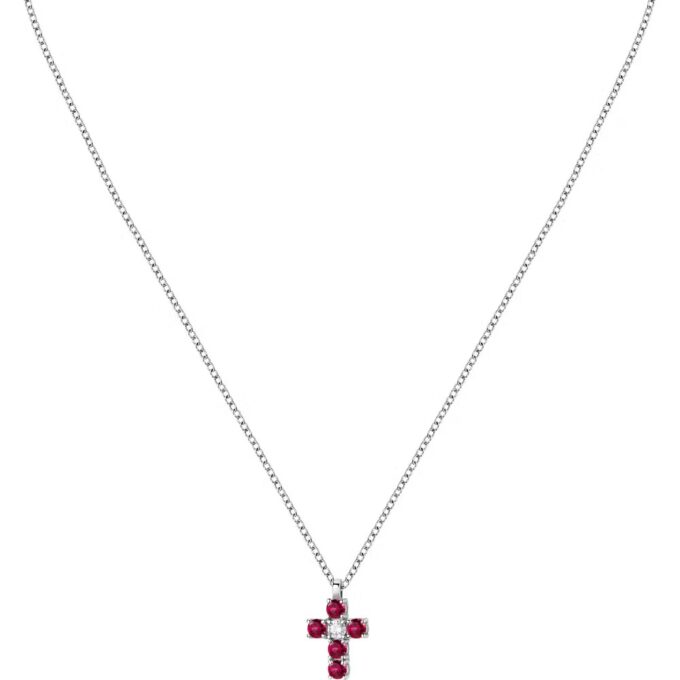 collier femme morellato tesori saiw215 en argent 925‰ avec zircons rouges et blancs