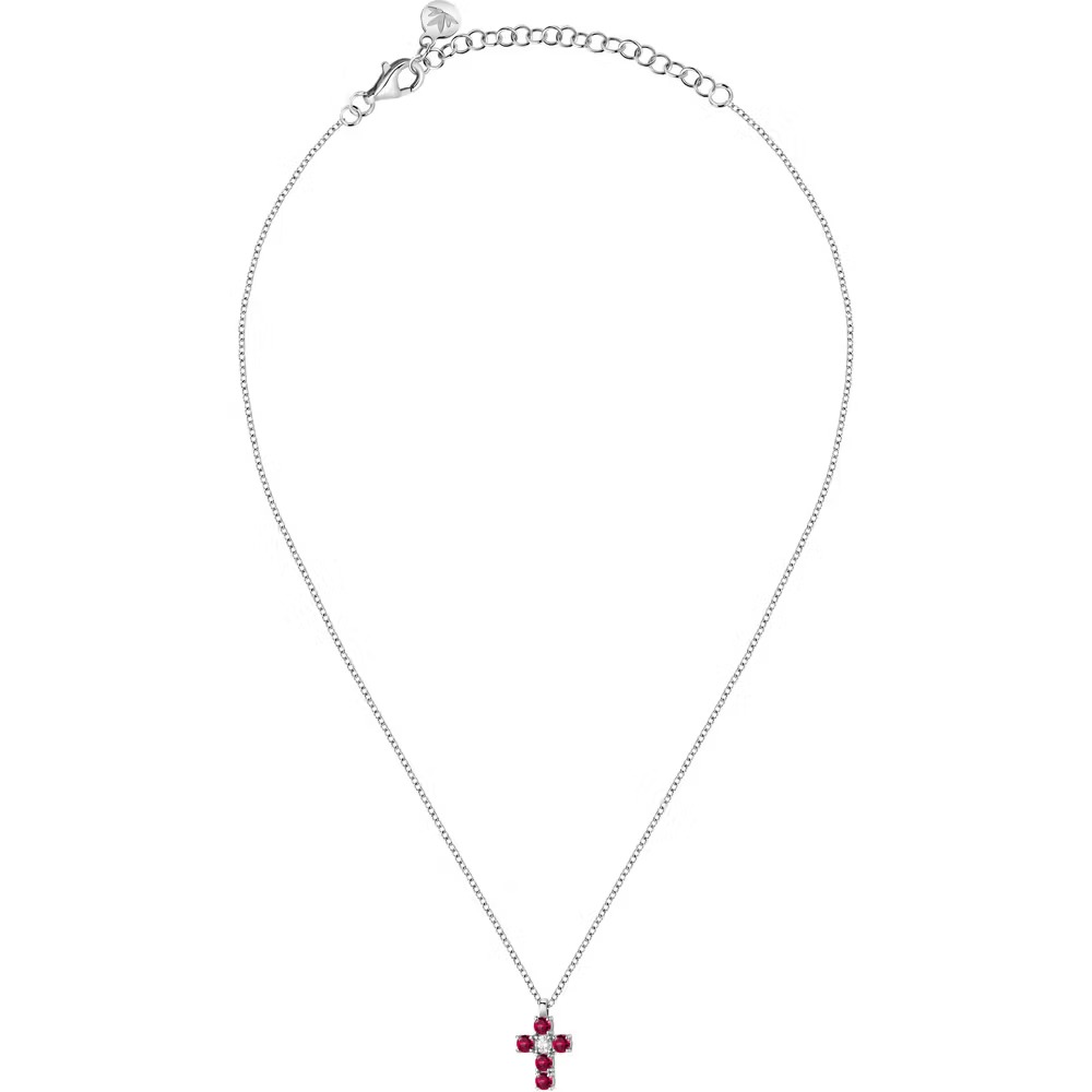 collier femme morellato tesori saiw215 en argent 925‰ avec zircons rouges et blancs