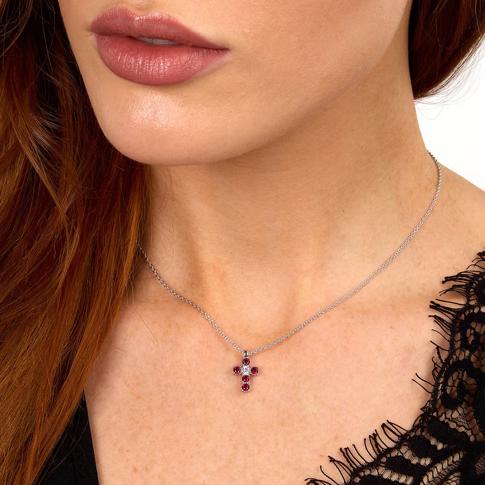 collier femme morellato tesori saiw215 en argent 925‰ avec zircons rouges et blancs