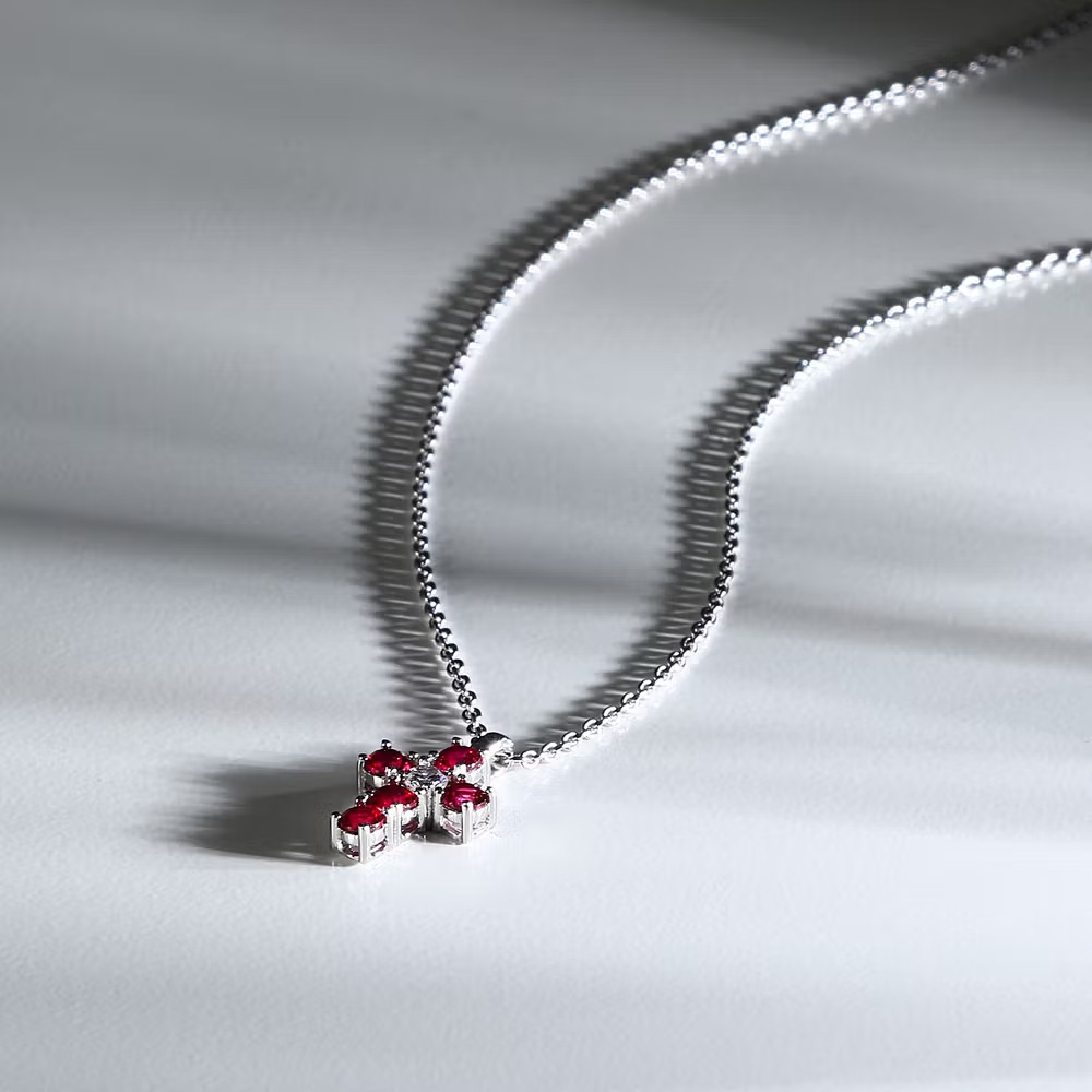 collier femme morellato tesori saiw215 en argent 925‰ avec zircons rouges et blancs