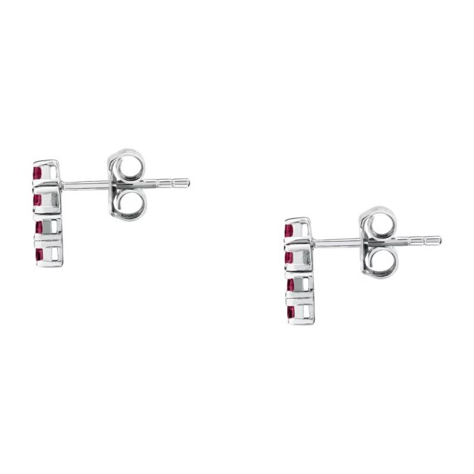 Morellato SAIW220 - Boucles d'Oreilles en Argent Recyclé avec Pierre Zircon Rouge et Symbole de Croix