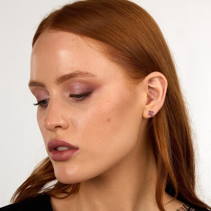 Morellato SAIW220 - Boucles d'Oreilles en Argent Recyclé avec Pierre Zircon Rouge et Symbole de Croix