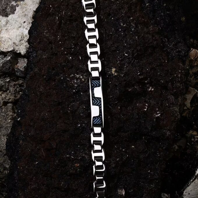 Bracelet Sector SAVK14 en Argent et Bleu - Design Moderne pour Homme