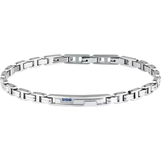 bracelet homme sector premium savk15 Élégance en inoxydable avec cristaux bleus