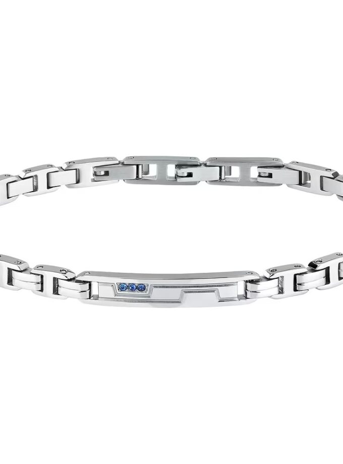 bracelet homme sector premium savk15 Élégance en inoxydable avec cristaux bleus
