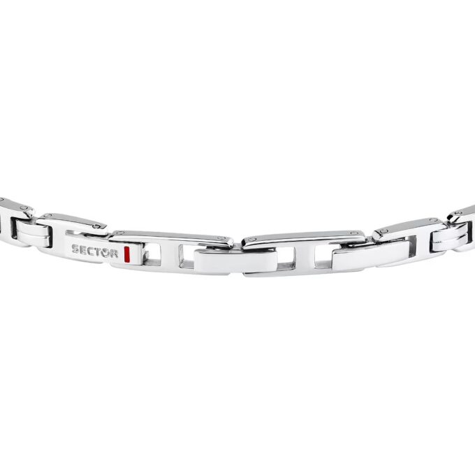 Bracelet Homme Sector Premium SAVK15 - Élégance en Inoxydable avec Cristaux Bleus