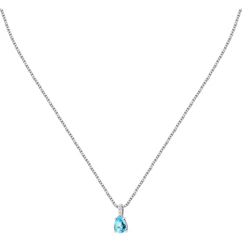 collier femme morellato tesori saiw192 en argent 925‰ avec zircons bleus et blancs