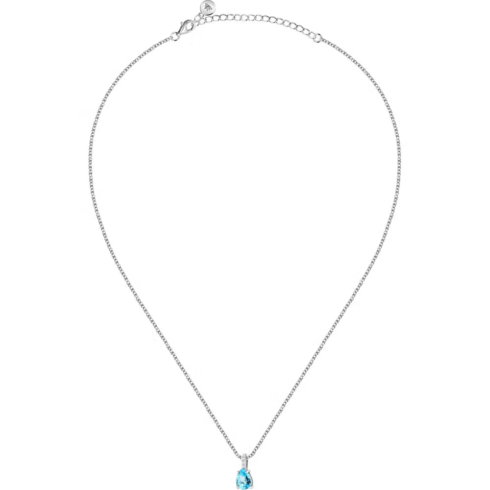 collier femme morellato tesori saiw192 en argent 925‰ avec zircons bleus et blancs