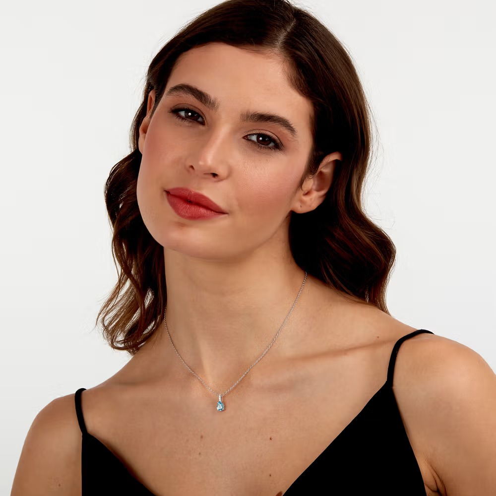 collier femme morellato tesori saiw192 en argent 925‰ avec zircons bleus et blancs