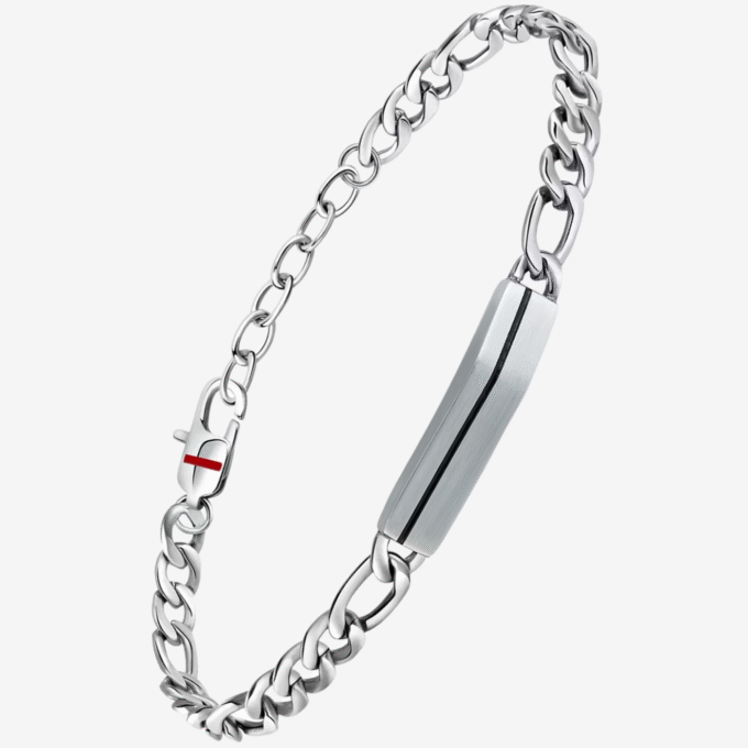 bracelet sector szs102 en argent et noir design moderne pour homme