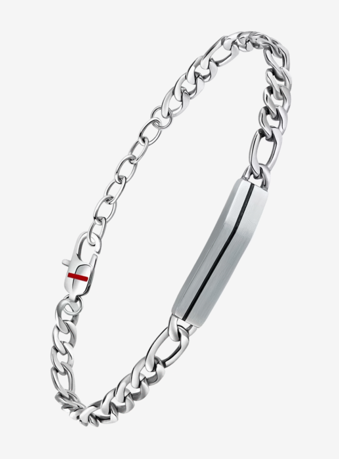 bracelet sector szs102 en argent et noir design moderne pour homme