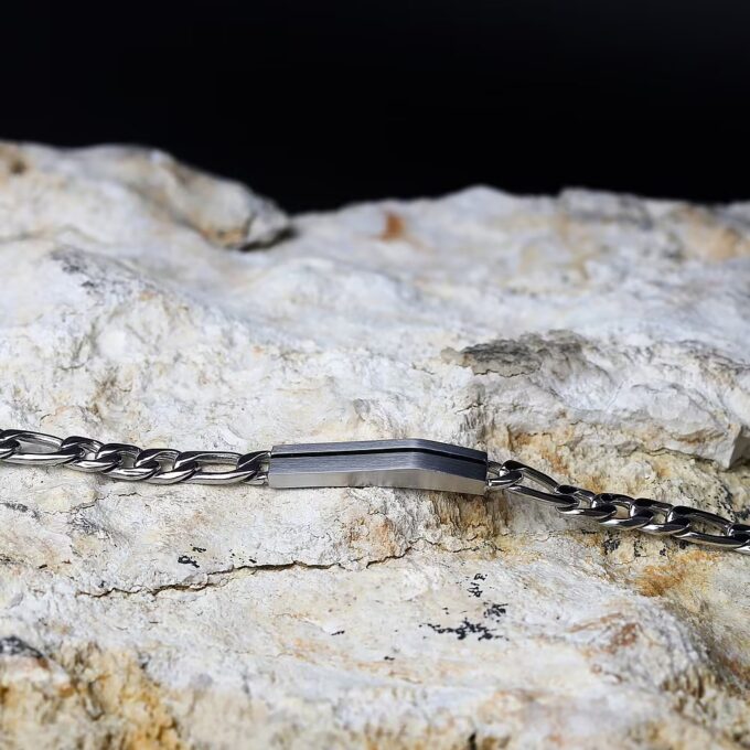 Bracelet Sector SZS102 en Argent et Noir - Design Moderne pour Homme