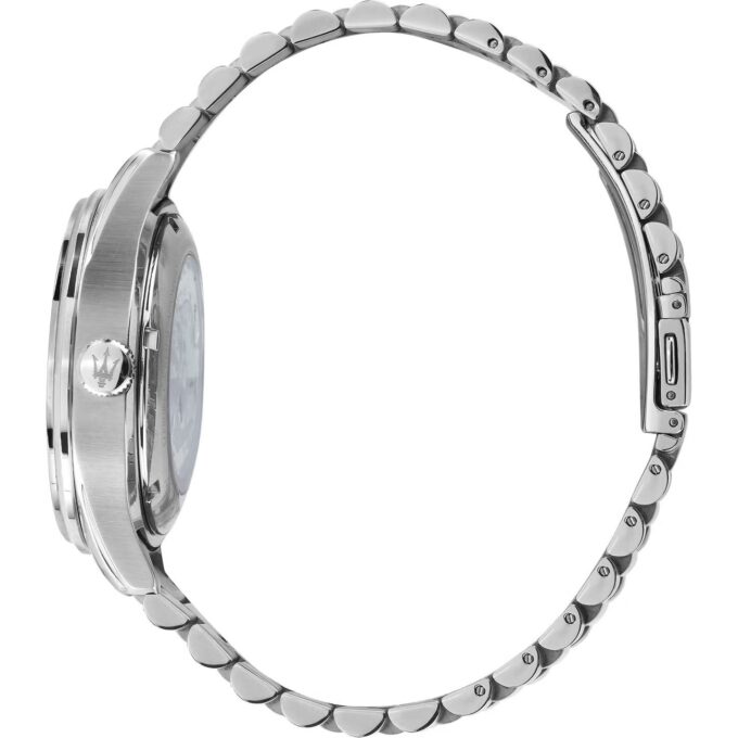 Montre Homme Maserati Sorpasso – R8823124002 – Automatique – Cadran 42 mm Bleu avec Cœur Ouvert – Bracelet Acier Argenté – Boucle Déployante – Verre Minéral – Étanchéité 100 Mètres (10 ATM) – Garantie 2 Ans – Design Sportif et Chic