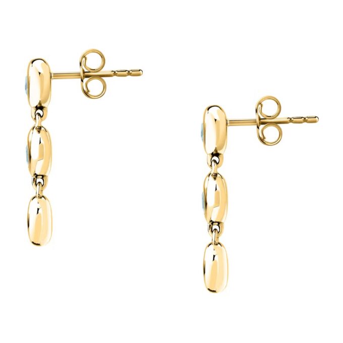 Boucles d'Oreilles en Argent 925‰ Recyclé avec Topaze Bleue - Collection Trésors Éternels - SAXN18