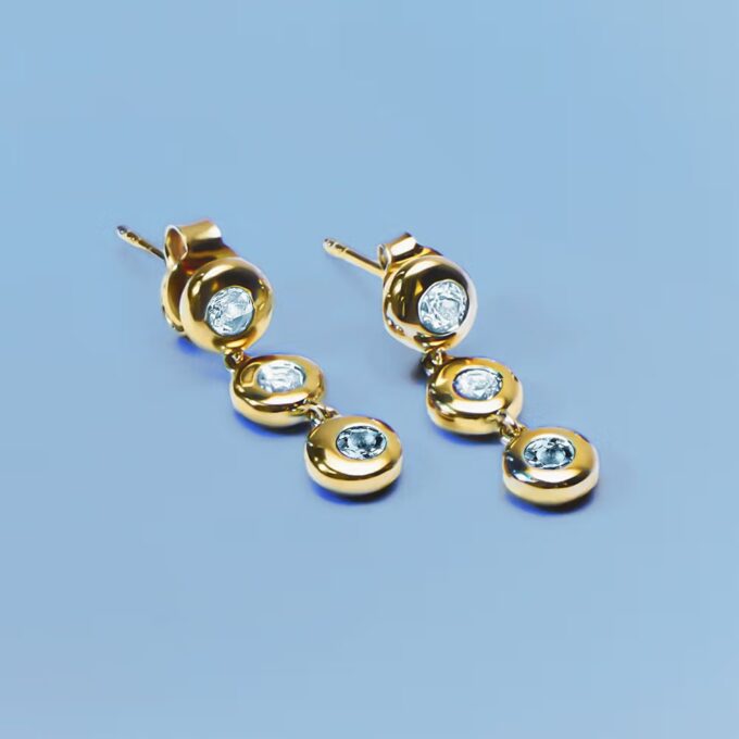 Boucles d'Oreilles en Argent 925‰ Recyclé avec Topaze Bleue - Collection Trésors Éternels - SAXN18