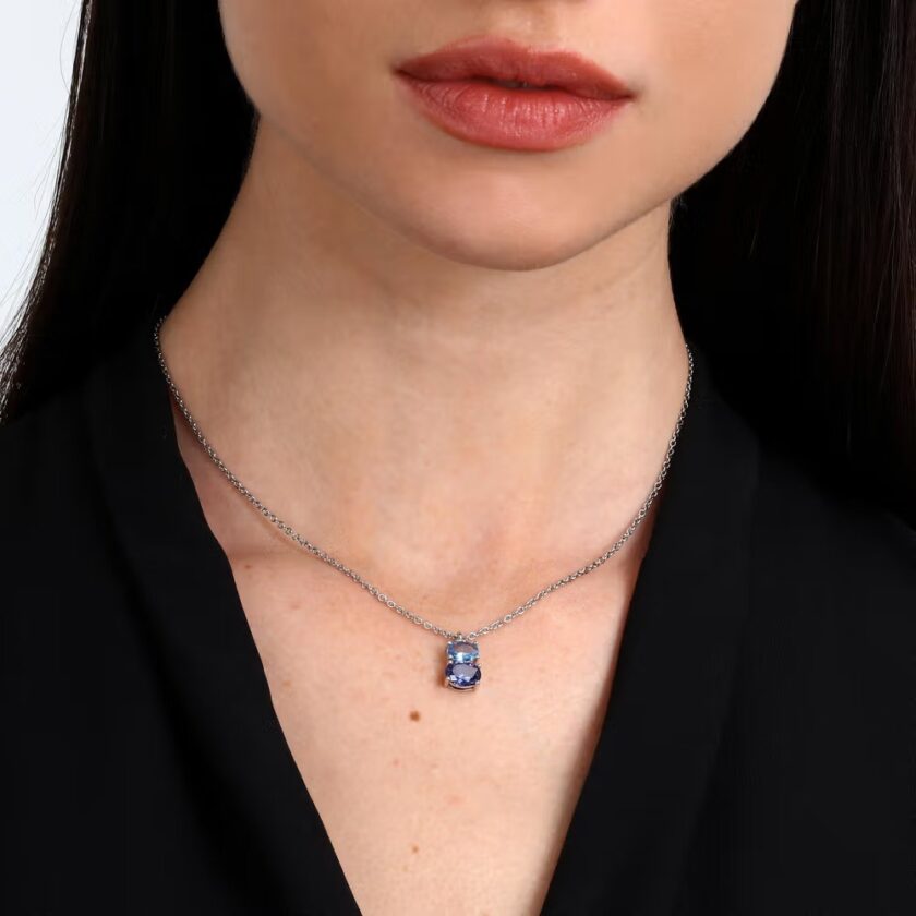 pendentif morellato savy15 Élégance quotidienne en argent et cristaux modèle penché pour femme