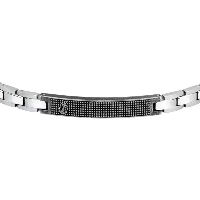 bracelet homme en inoxydable modèle basic szs88 avec Émail argenté et gris