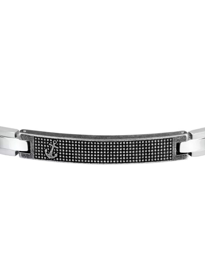 bracelet homme en inoxydable modèle basic szs88 avec Émail argenté et gris