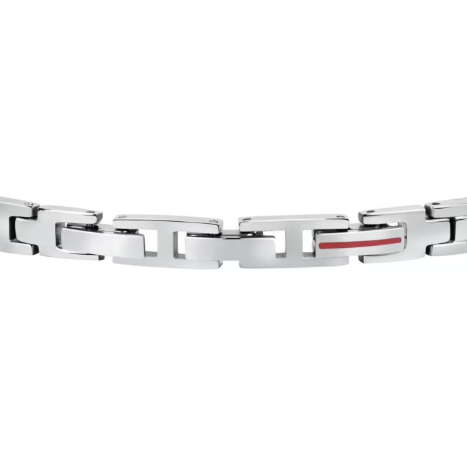 Bracelet Homme en Inoxydable - Modèle Basic SZS88 avec Émail Argenté et Gris