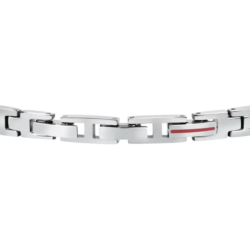 bracelet homme en inoxydable modèle basic szs88 avec Émail argenté et gris