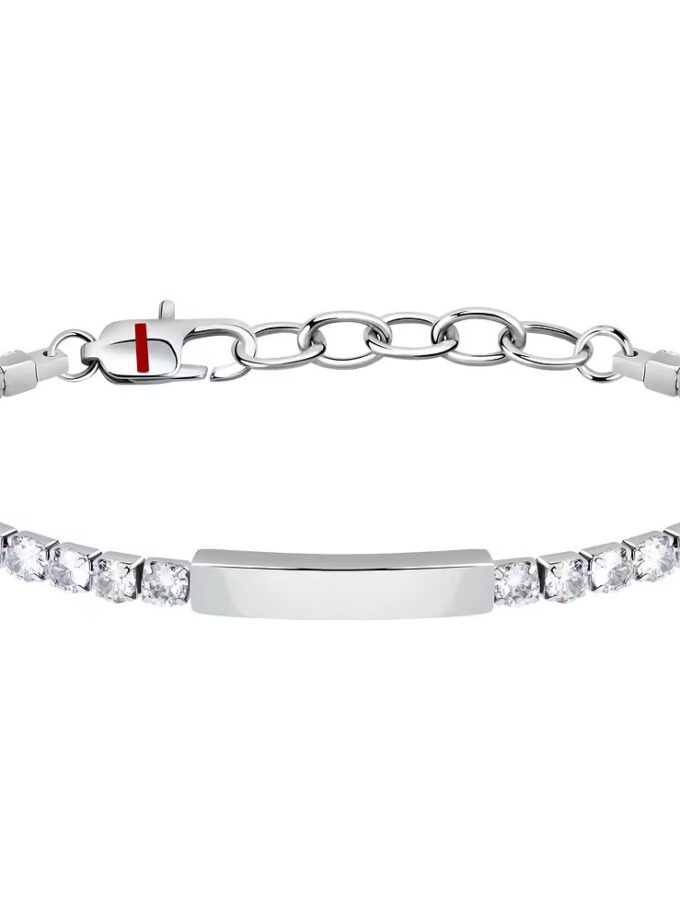 bracelet sector tennis sann49 style raffiné en argent avec perles de zircon blanc garantie 2 ans