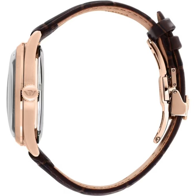 Montre Homme Philip Watch Museum – R8221225002 – Boîtier Inoxydable Or Rose 40 mm – Bracelet Cuir Marron – Mouvement Suisse – Étanchéité 10 ATM – Fermeture Papillon avec Bouton Latéral – Garantie 2 Ans – Emballage Original Philip Watch