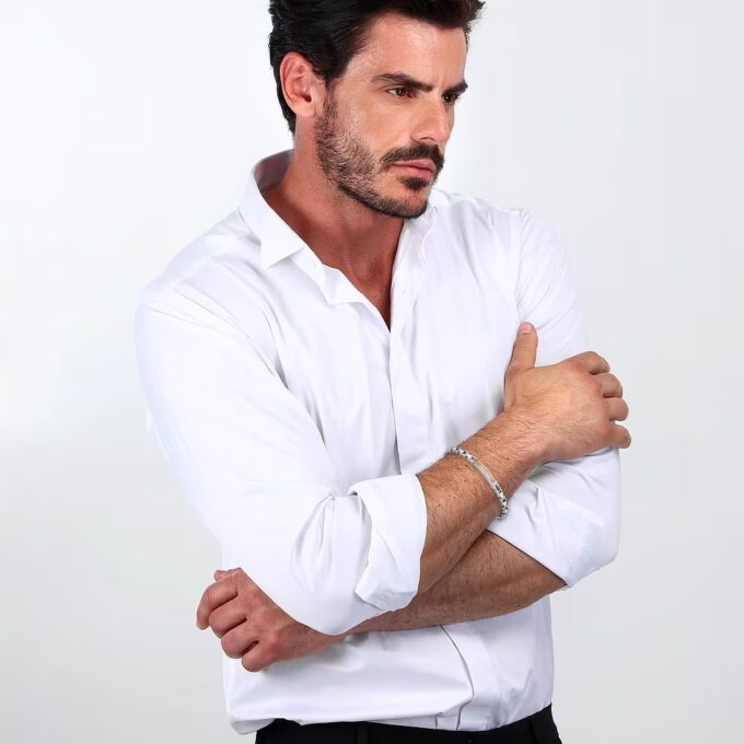 Bracelet Bicolore Sector SAVK05 - Bijou pour Homme avec 3 Pierres en Oxyde Noir