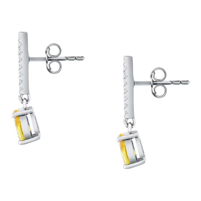 Boucles d'Oreilles Femme Morellato Trésors SAIW196 - Argent 925 avec Pierre Jaune - Fermoir Papillon