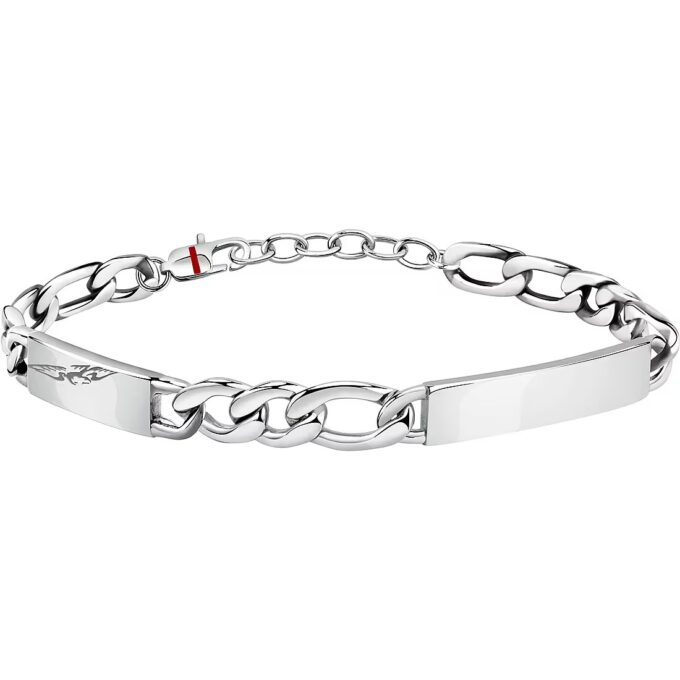bracelet homme sector saft57 inoxydable avec boucle mousqueton 22 cm en argent