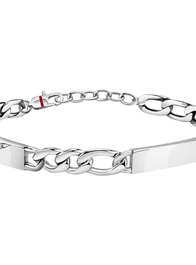 bracelet homme sector saft57 inoxydable avec boucle mousqueton 22 cm en argent