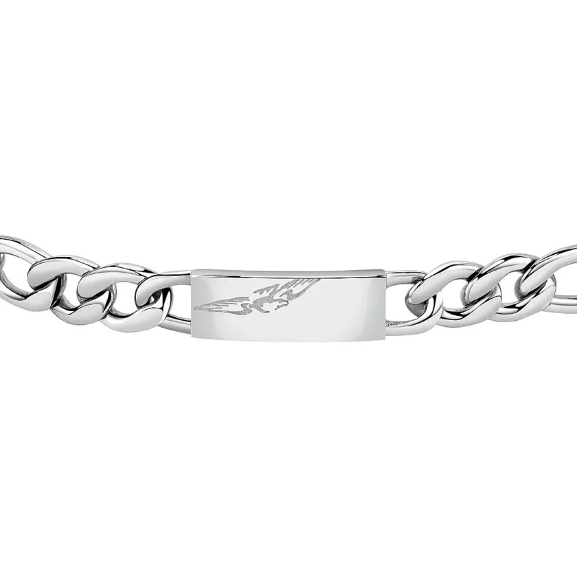 bracelet homme sector saft57 inoxydable avec boucle mousqueton 22 cm en argent
