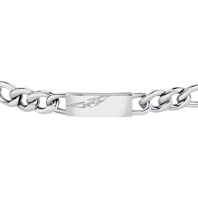 Bracelet Homme Sector SAFT57 - Inoxydable avec Boucle Mousqueton - 22 cm en Argent