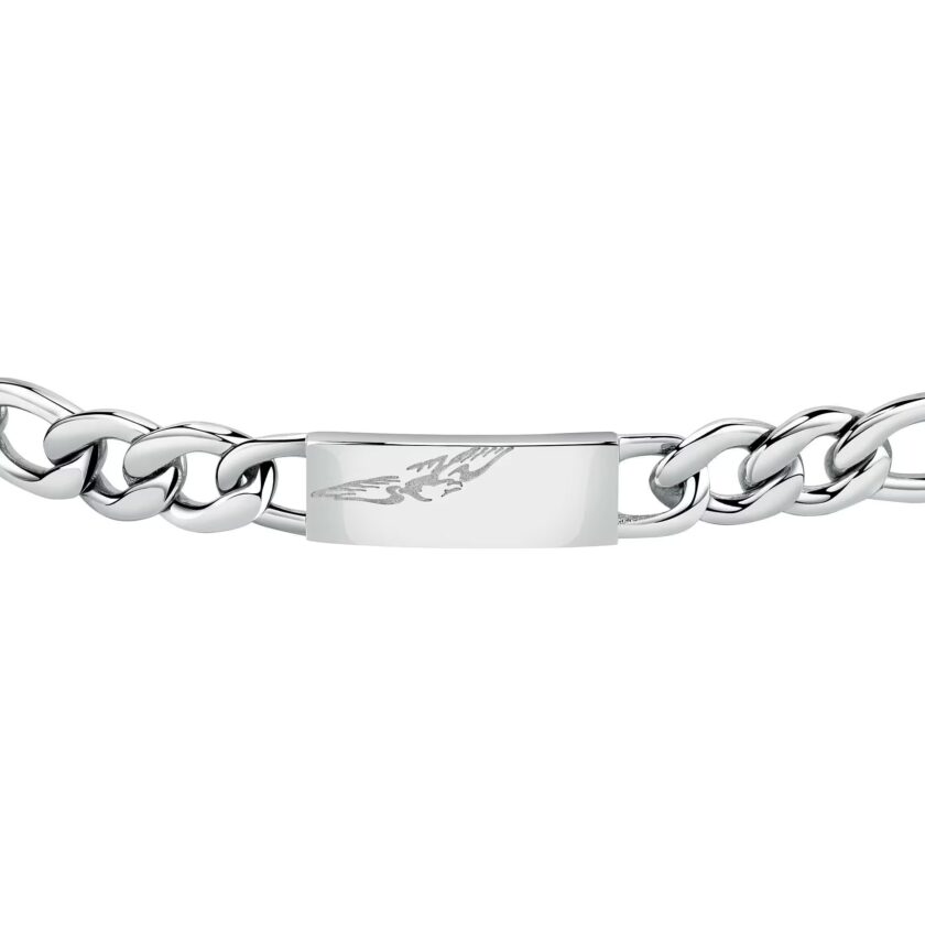 bracelet homme sector saft57 inoxydable avec boucle mousqueton 22 cm en argent